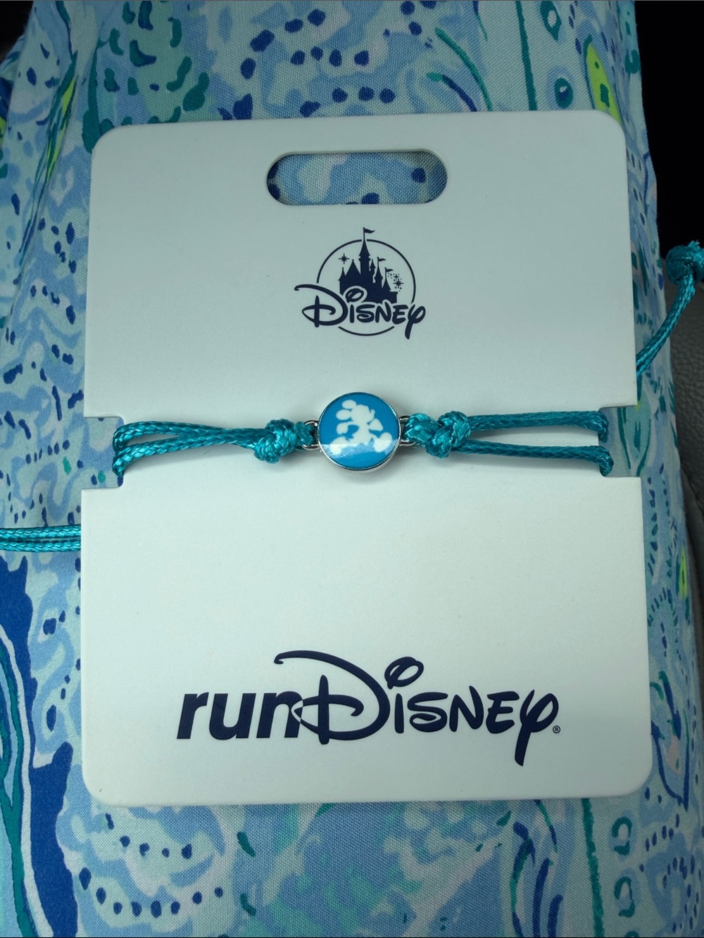Disney Teal Adjustable RunDisney Mickey Cord Bracelet